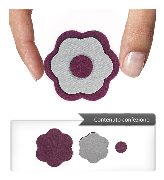 (1 pezzo) Sagoma in neoprene "Fiore" - Bordeaux e grigio - Clicca l'immagine per chiudere